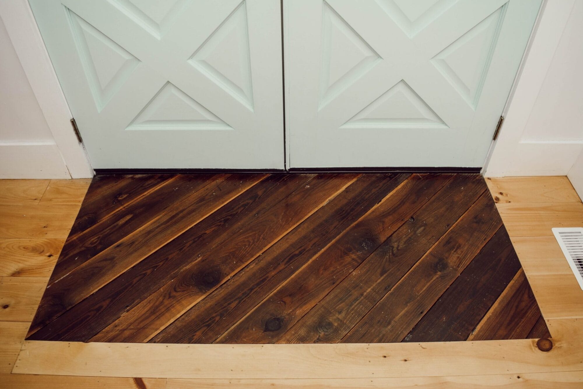 reclaimed wood inset flooring