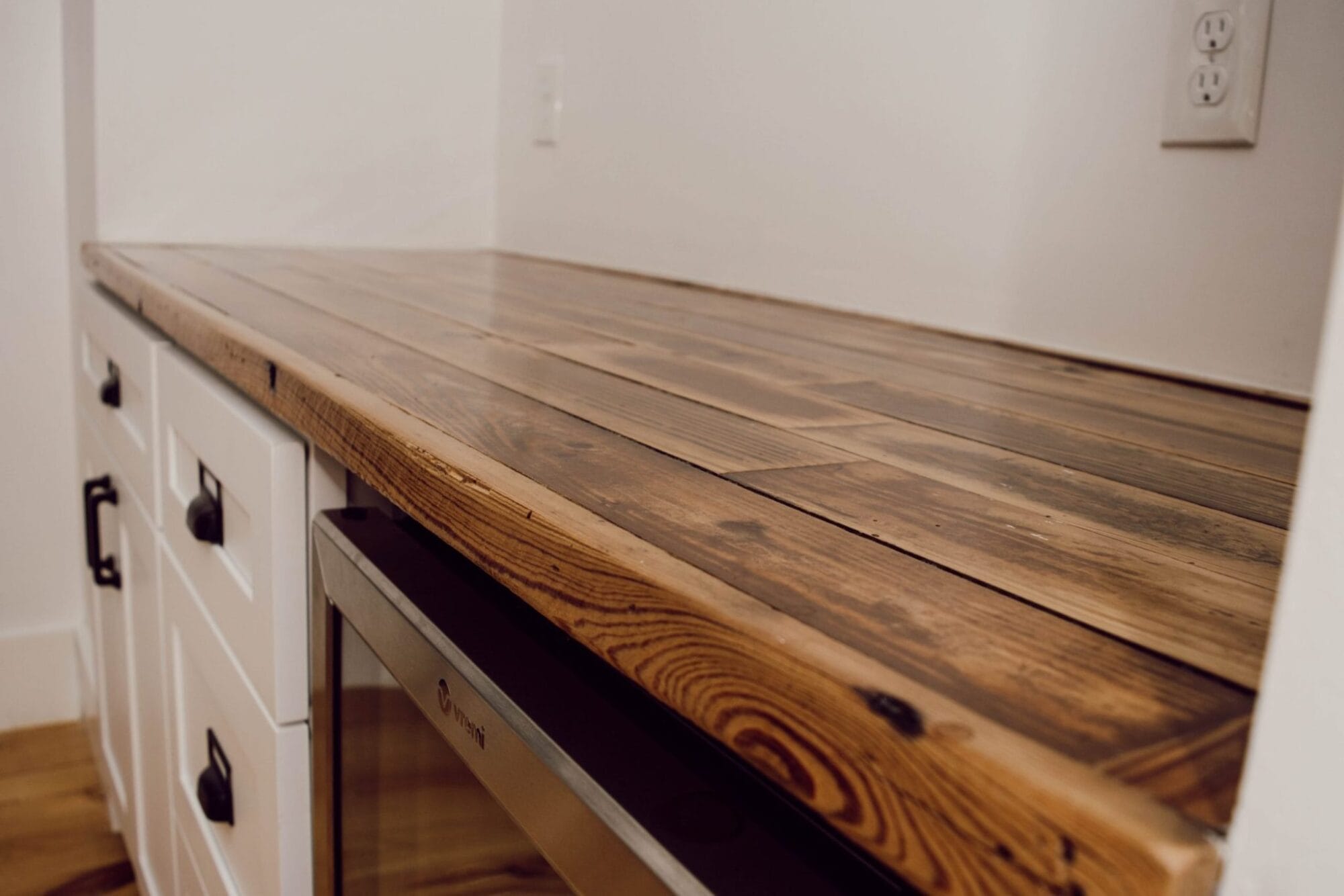 salvaged wood countertops