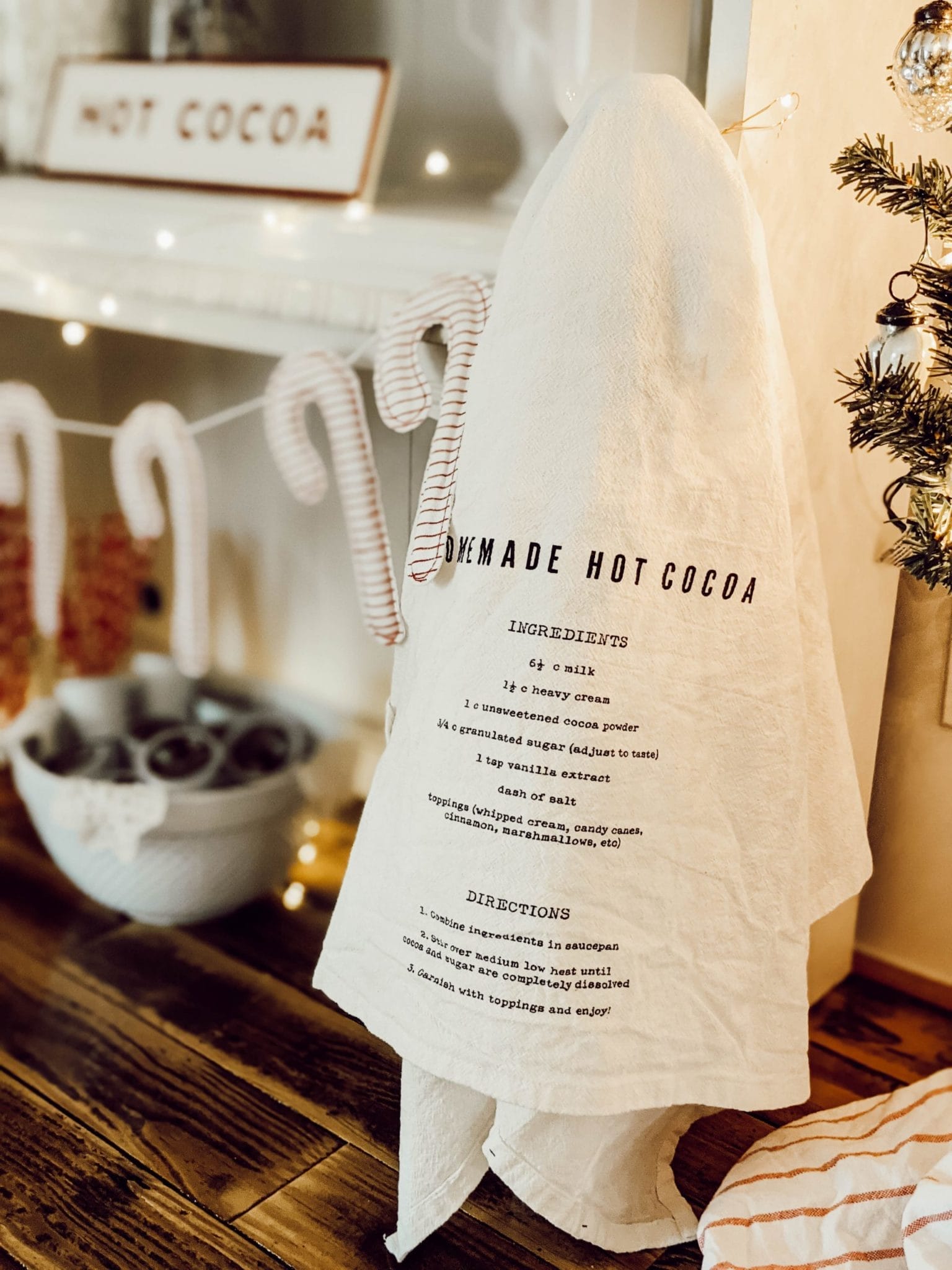 hearth and hand homemade hot cocoa tea towel