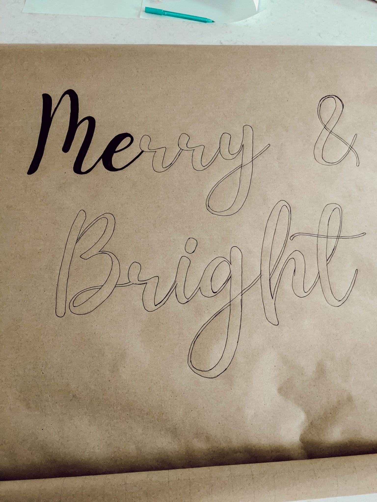 filling in the words with sharpie