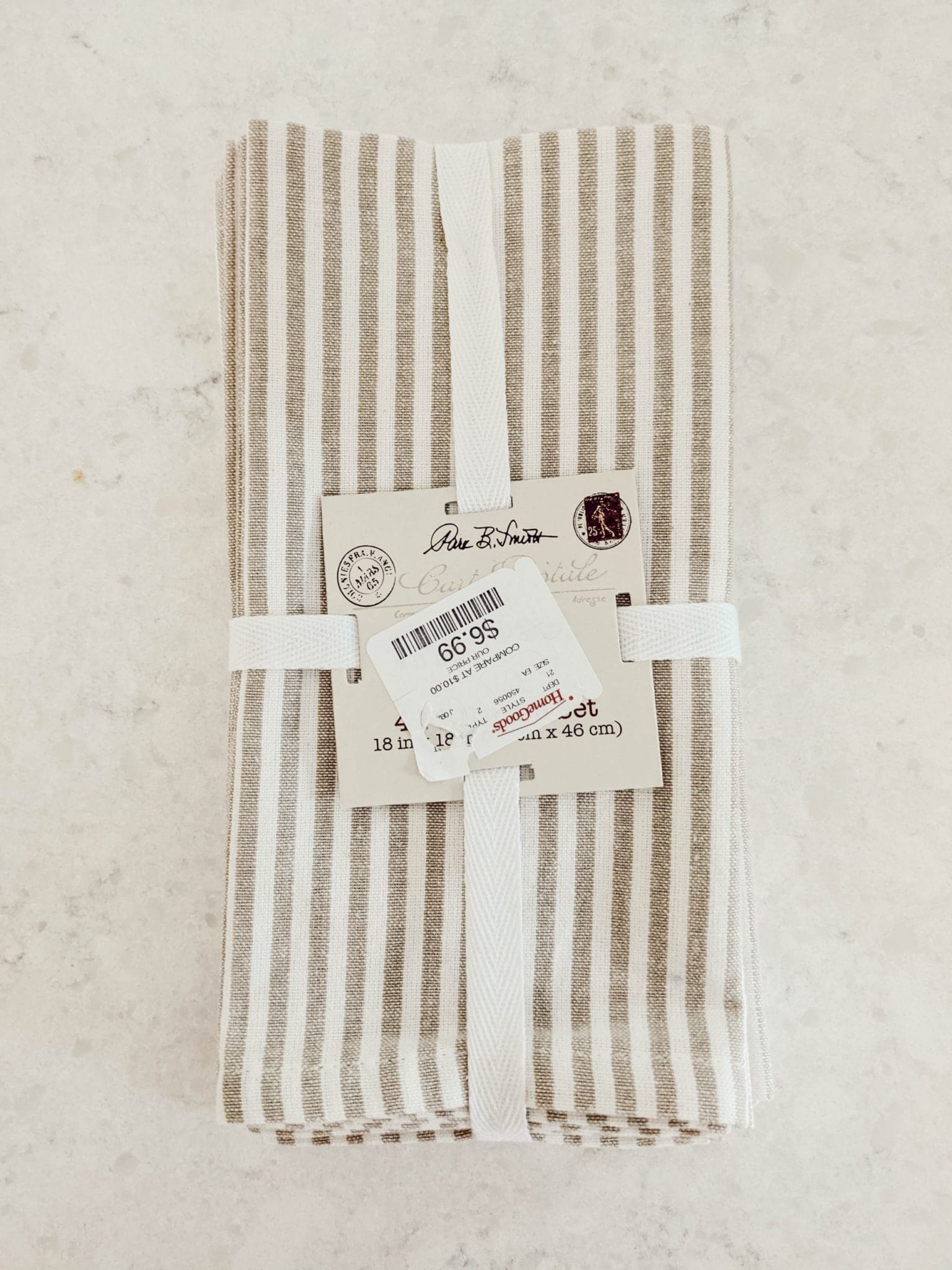 4 pack of neutral striped cloth napkins