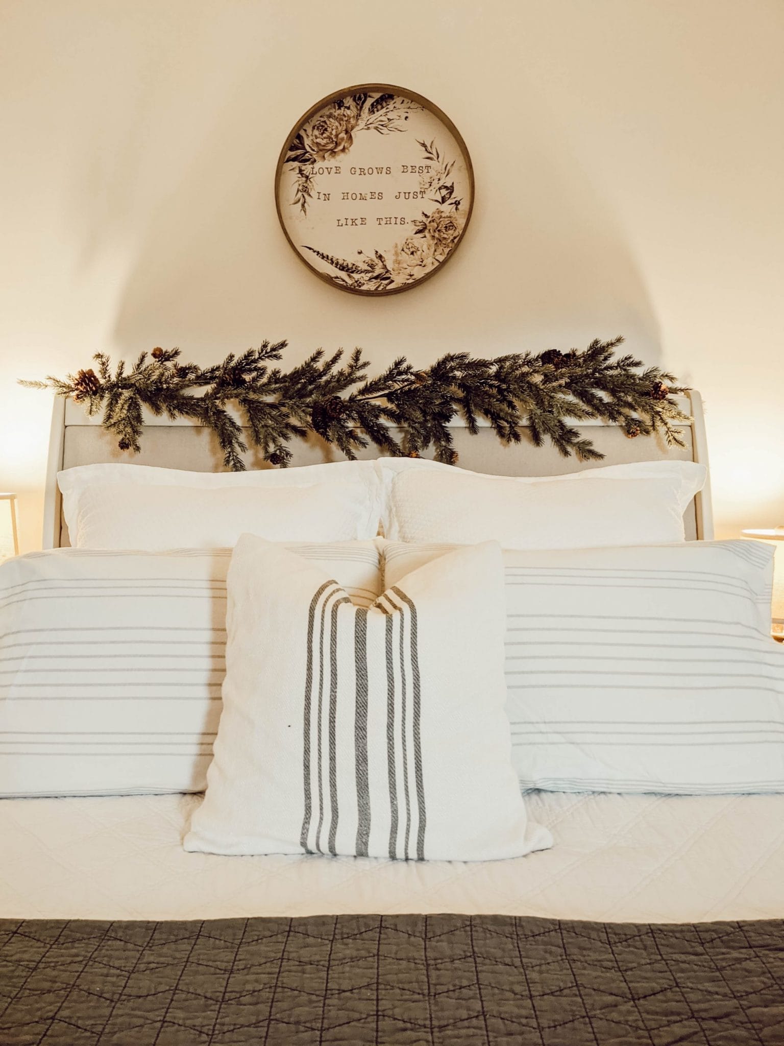 neutral Christmas bedding