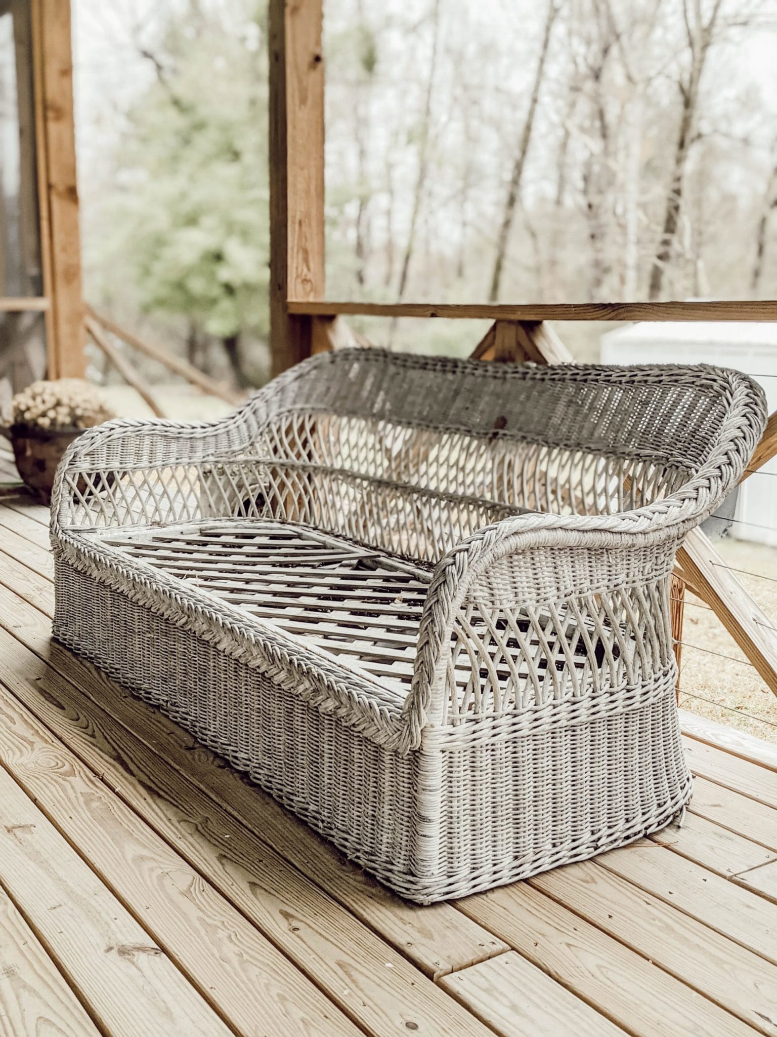 vintage roadside find in the form of an old wicker couch