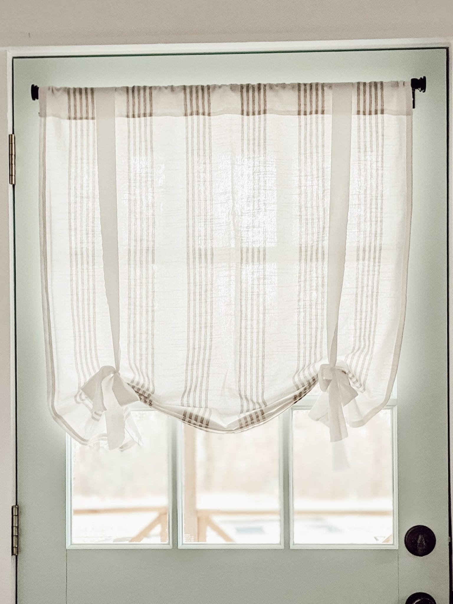 cottage style DIY tie-up curtains