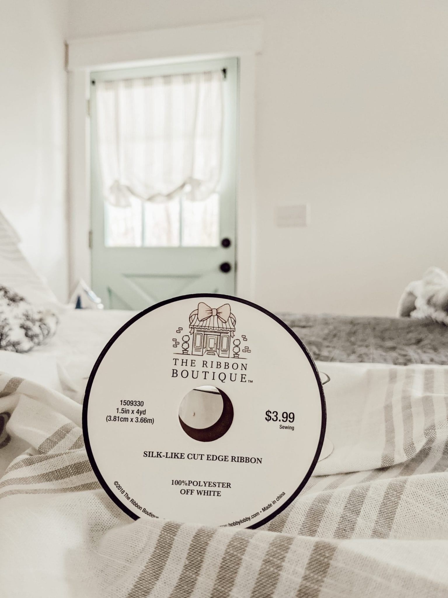 silk like, cut edge ribbon from Hobby Lobby