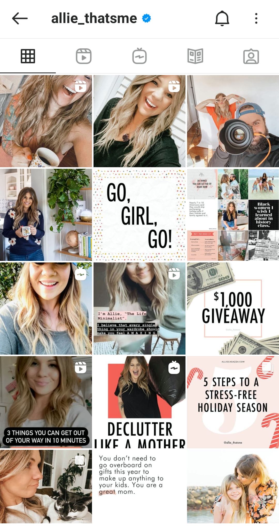 Allie Casazza's Instagram feed as major inspo for simplifying your home and life