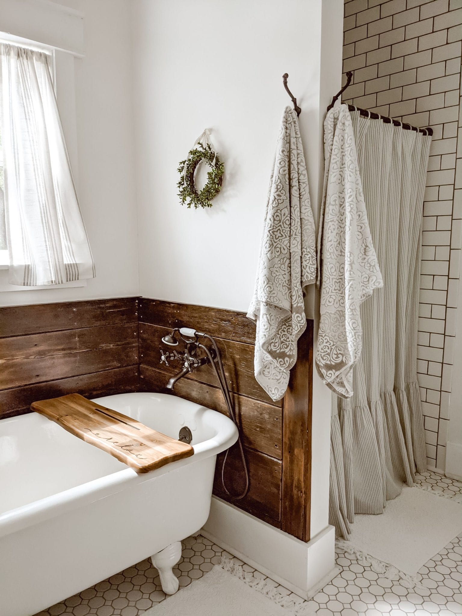 farm-cottage charm style bathroom with neutral color palette