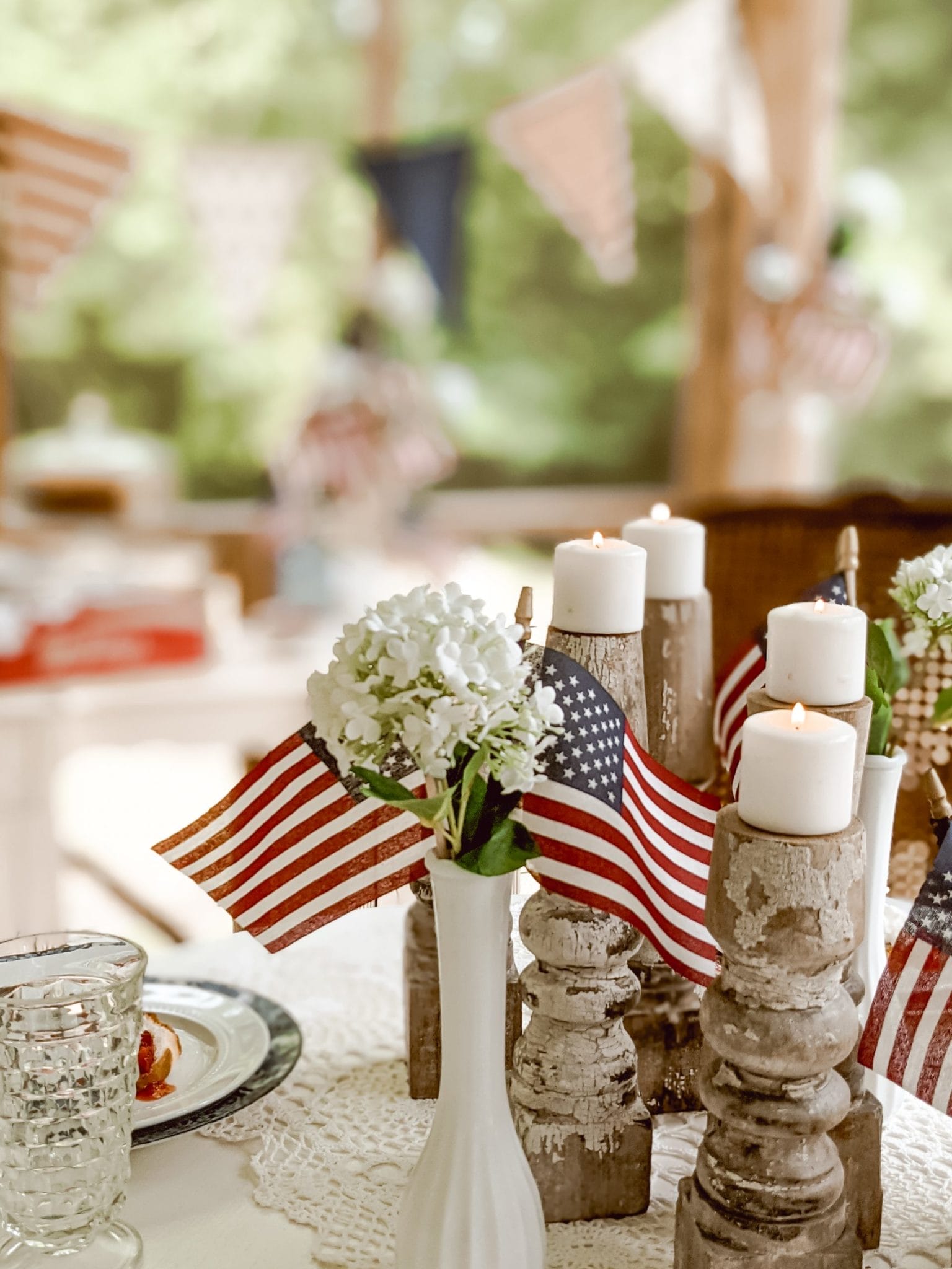vintage 4th of July summer tablescape