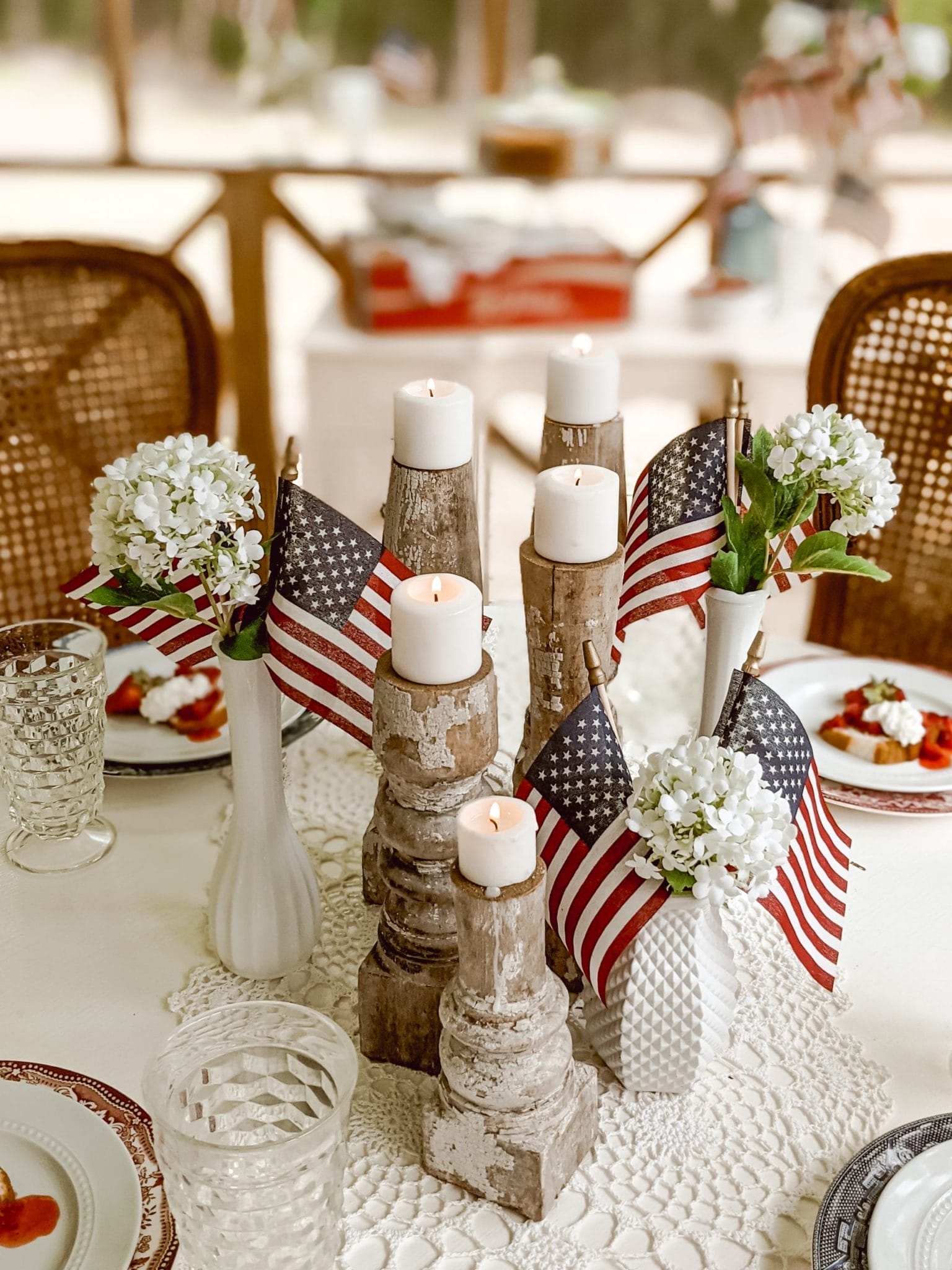 vintage Memorial Day summer tablescape