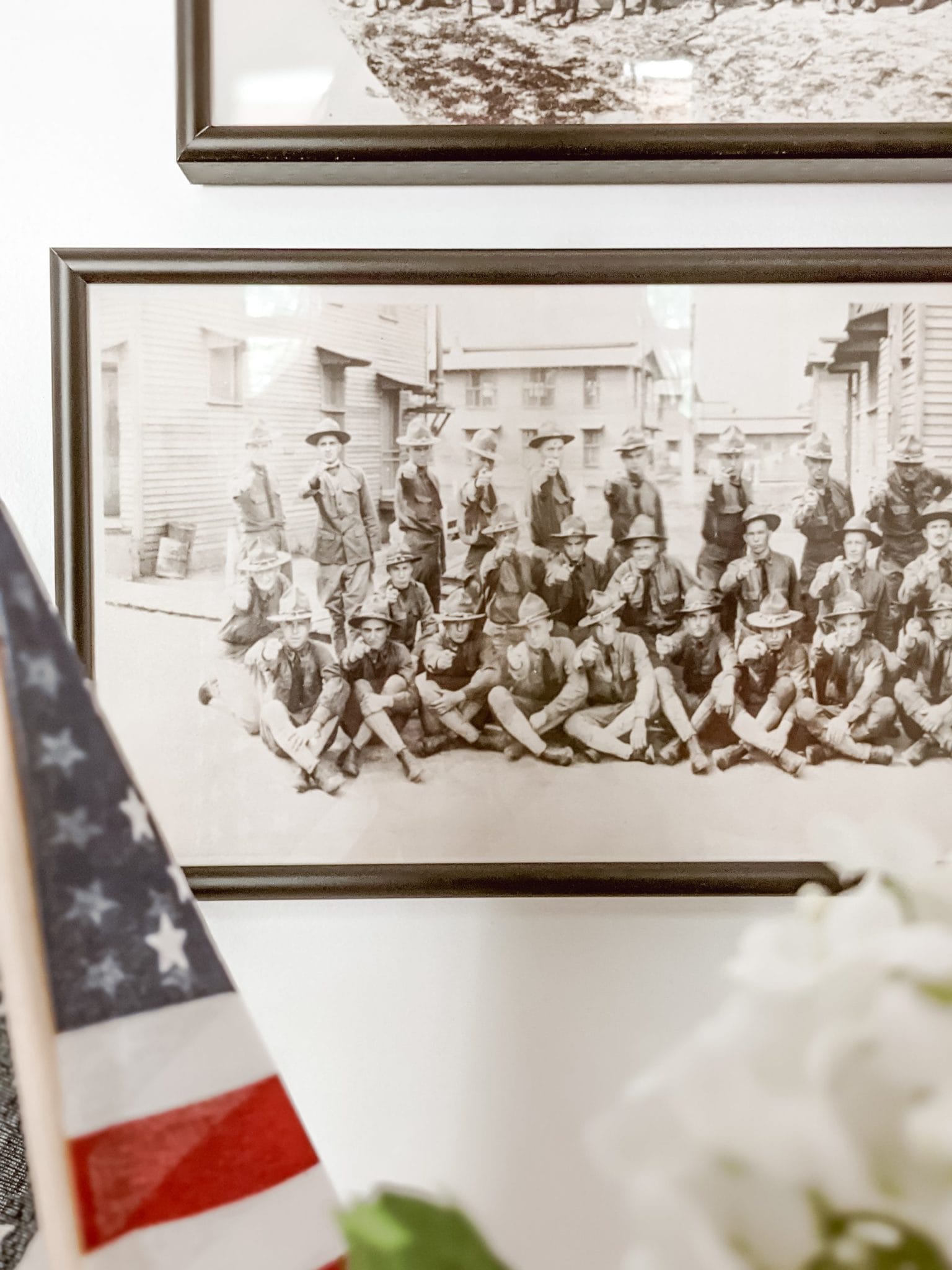 vintage military panoramic with uncle sam pose