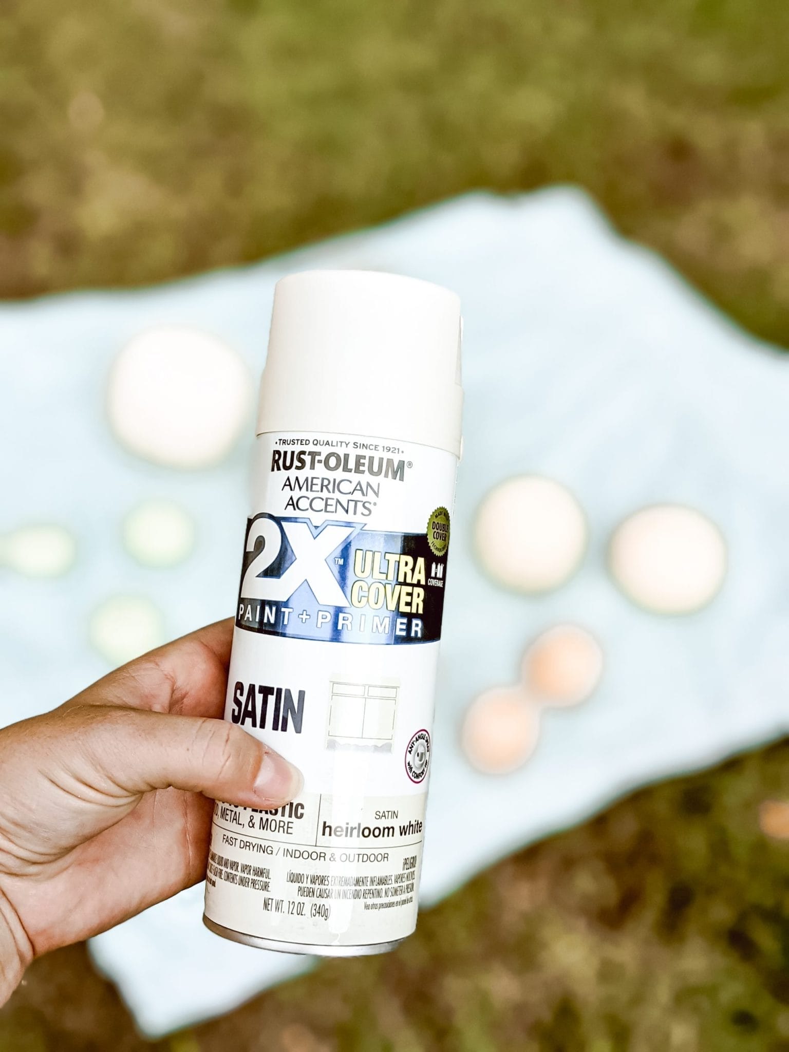 Rust-Oleums heirloom white in satin