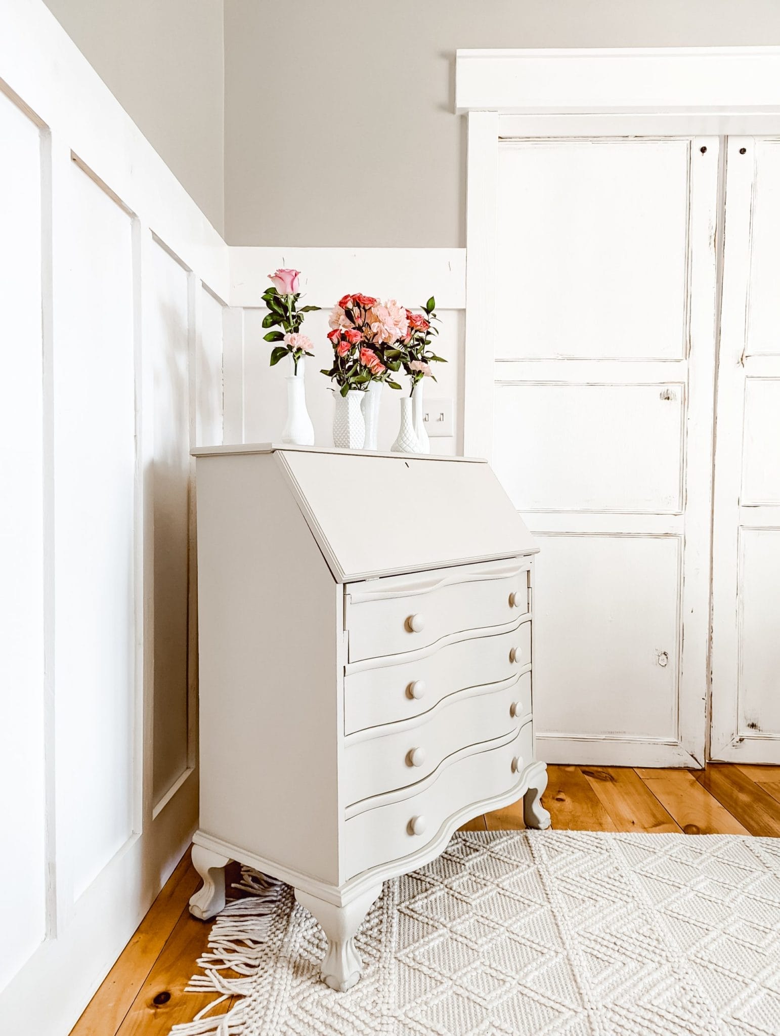 clawfoot secretary desk in fusion mineral putty