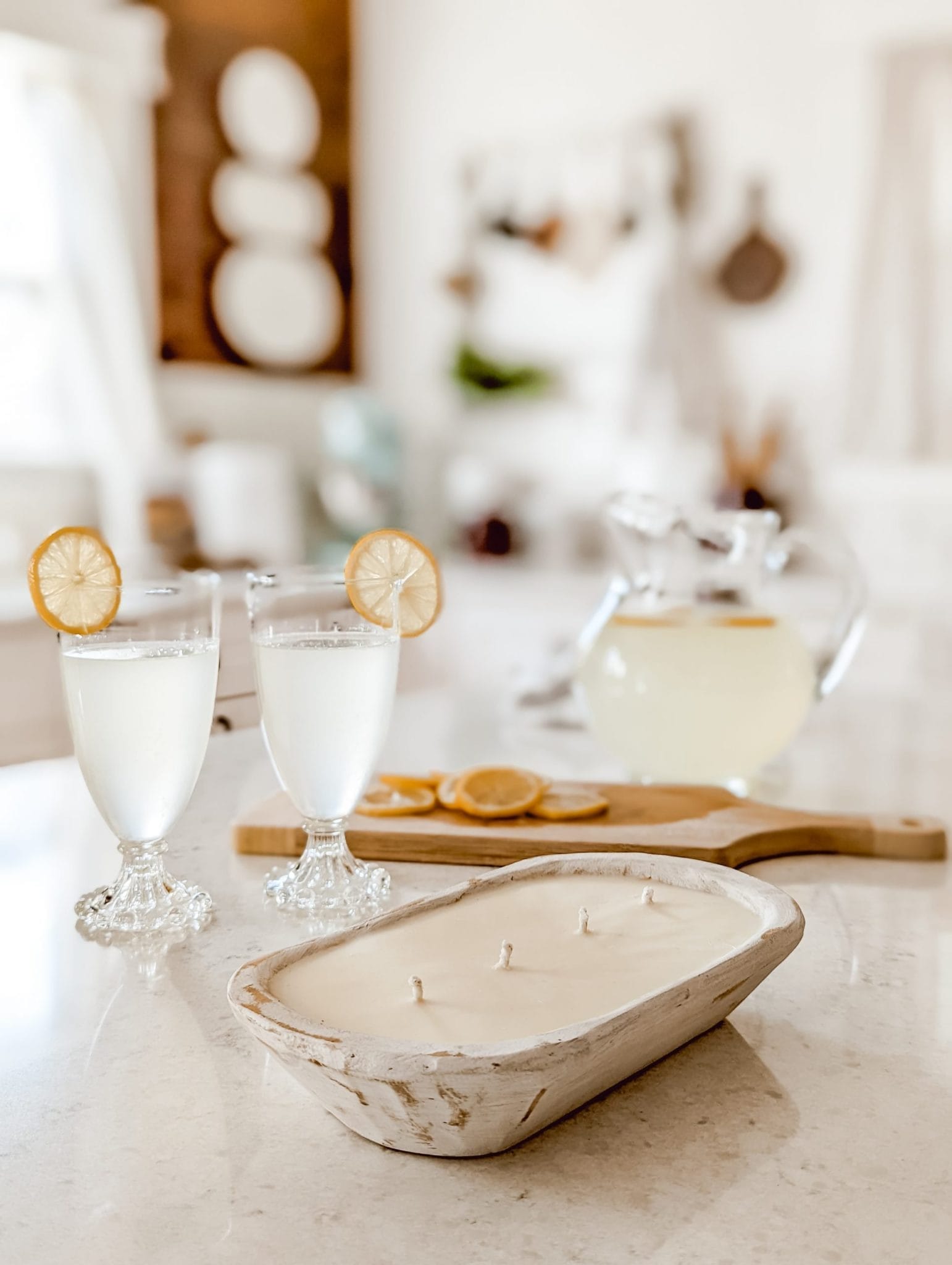 white dough bowl soy candle