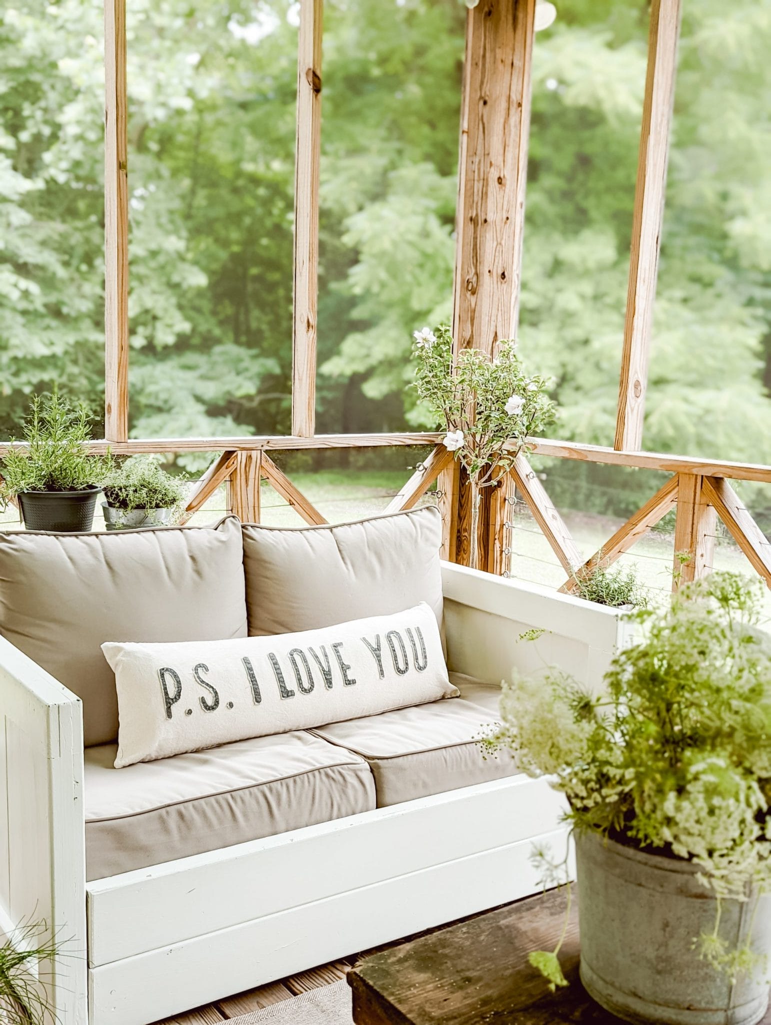 wooden painted couch