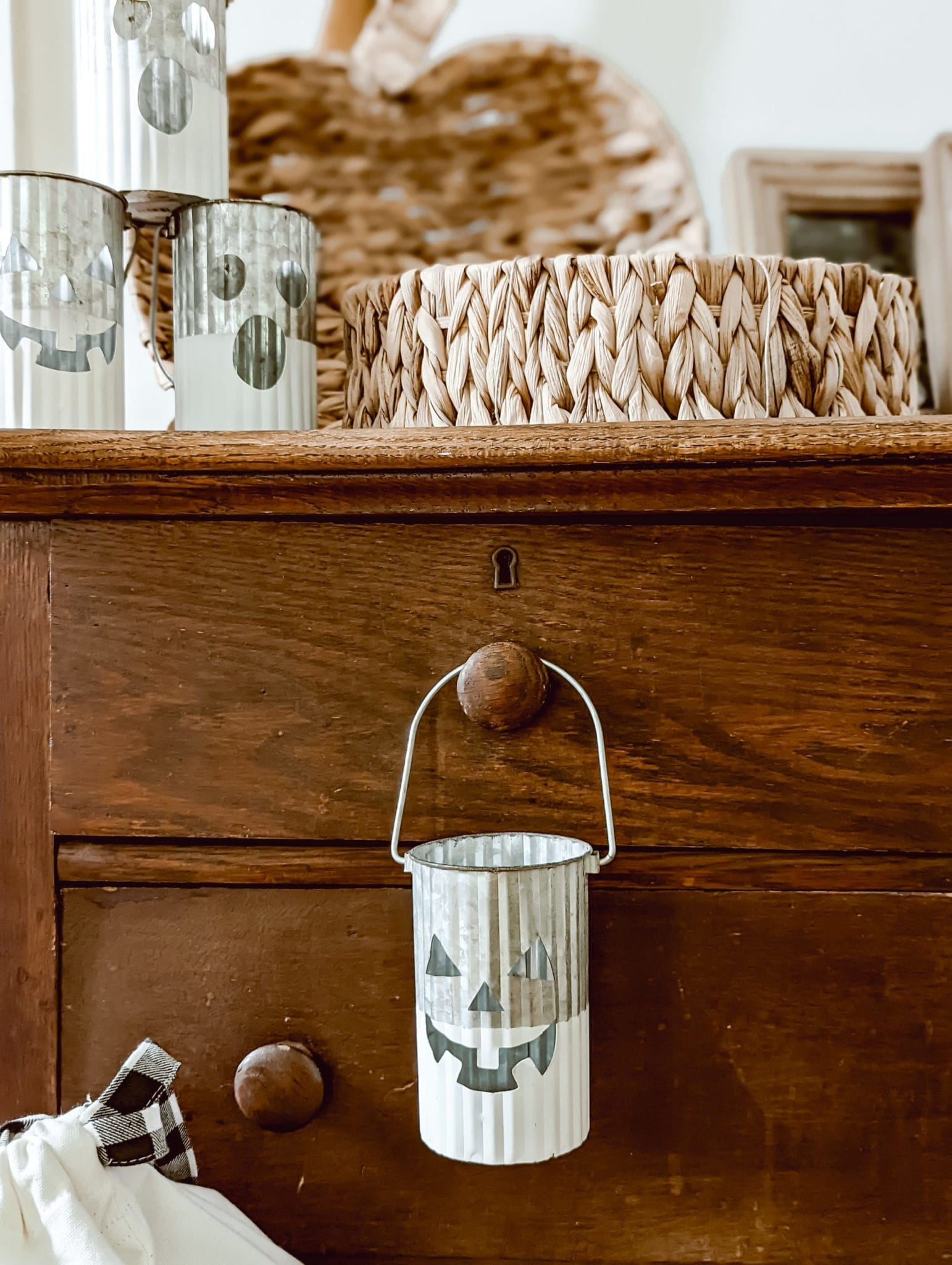 mini galvanized jack-o-lantern