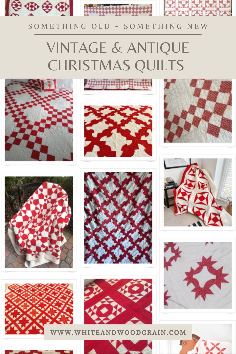 vintage and antique red and white quilts for christmas