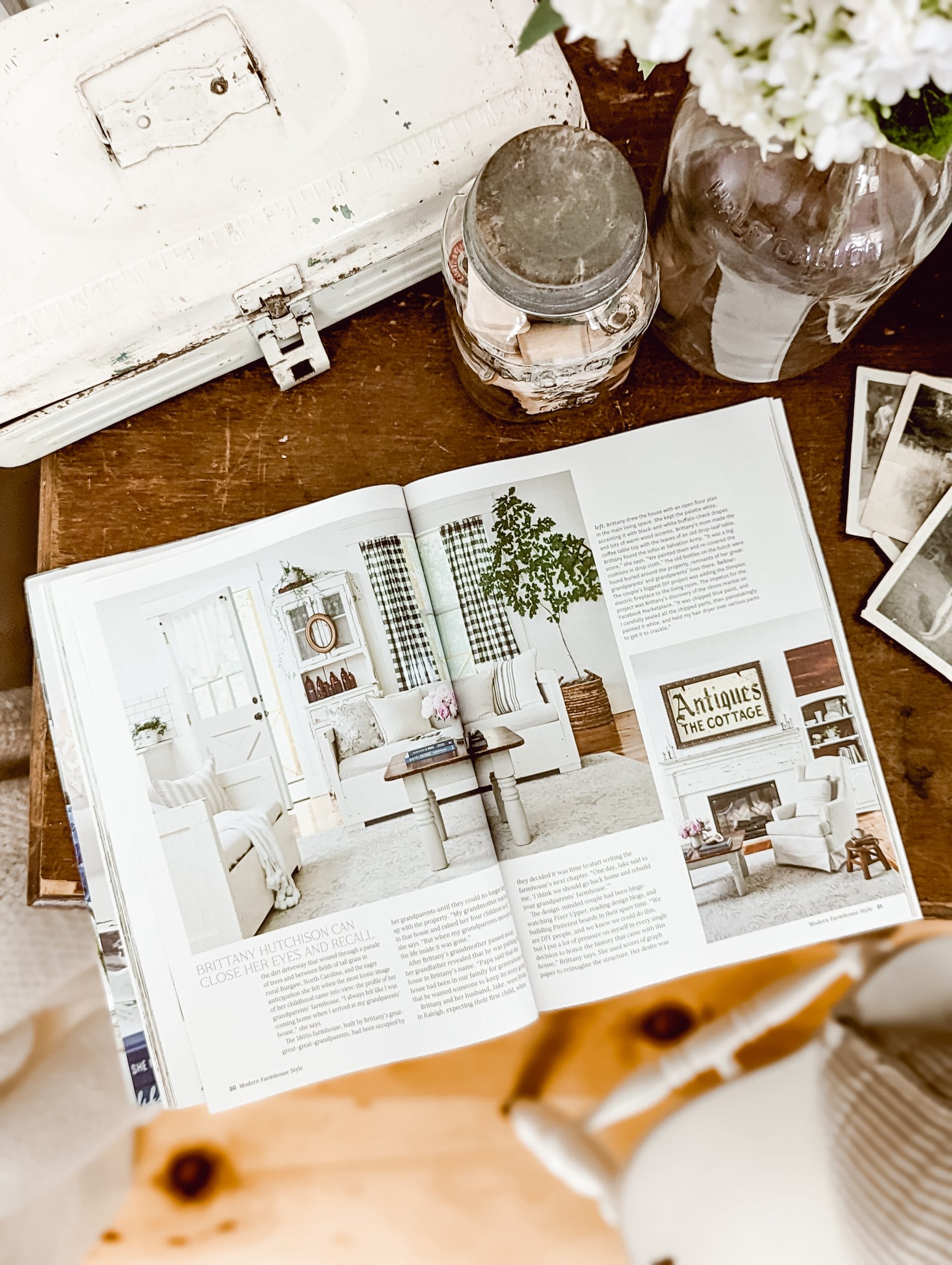 Home and DIY Blogger Brittany Hutchison's 1800's NC farmhouse featured in Modern Farmhouse Style Magazine