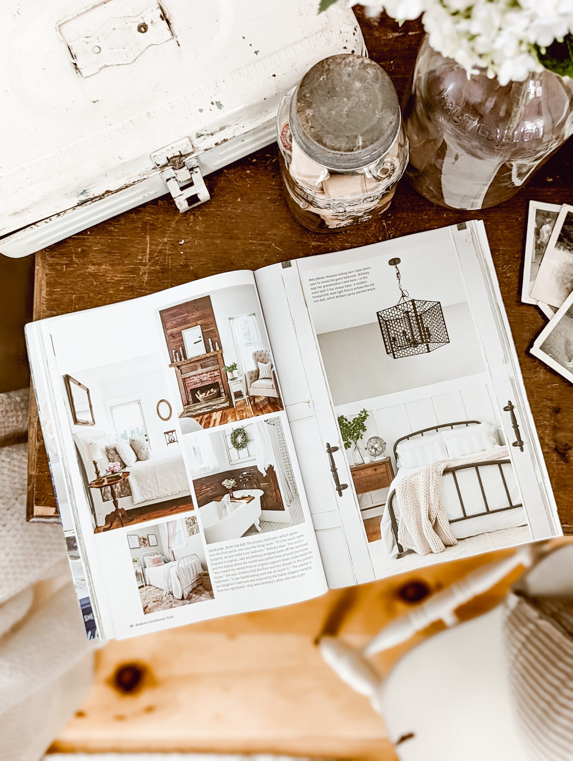 Home and DIY Blogger Brittany Hutchison's 1800's NC farmhouse featured in Modern Farmhouse Style Magazine