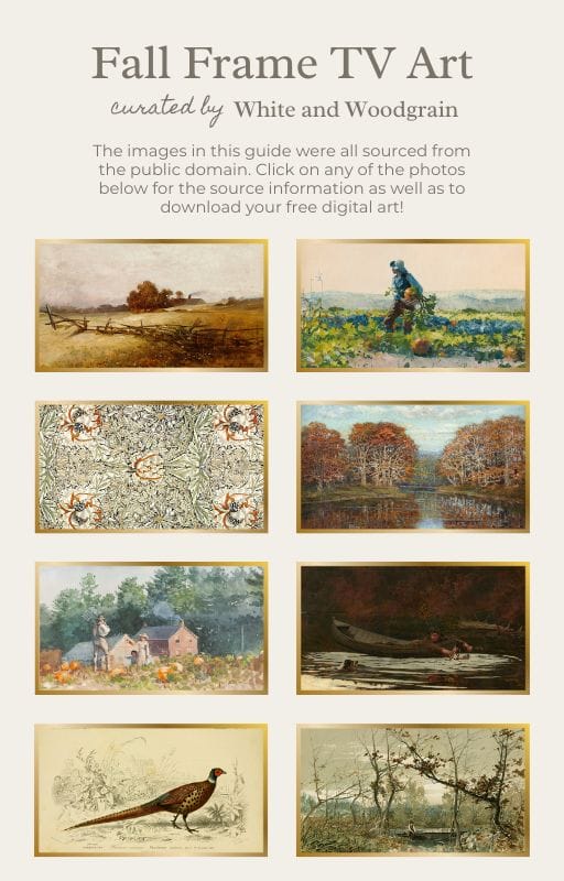 fall frame tv art - curated by White and Woodgrain
