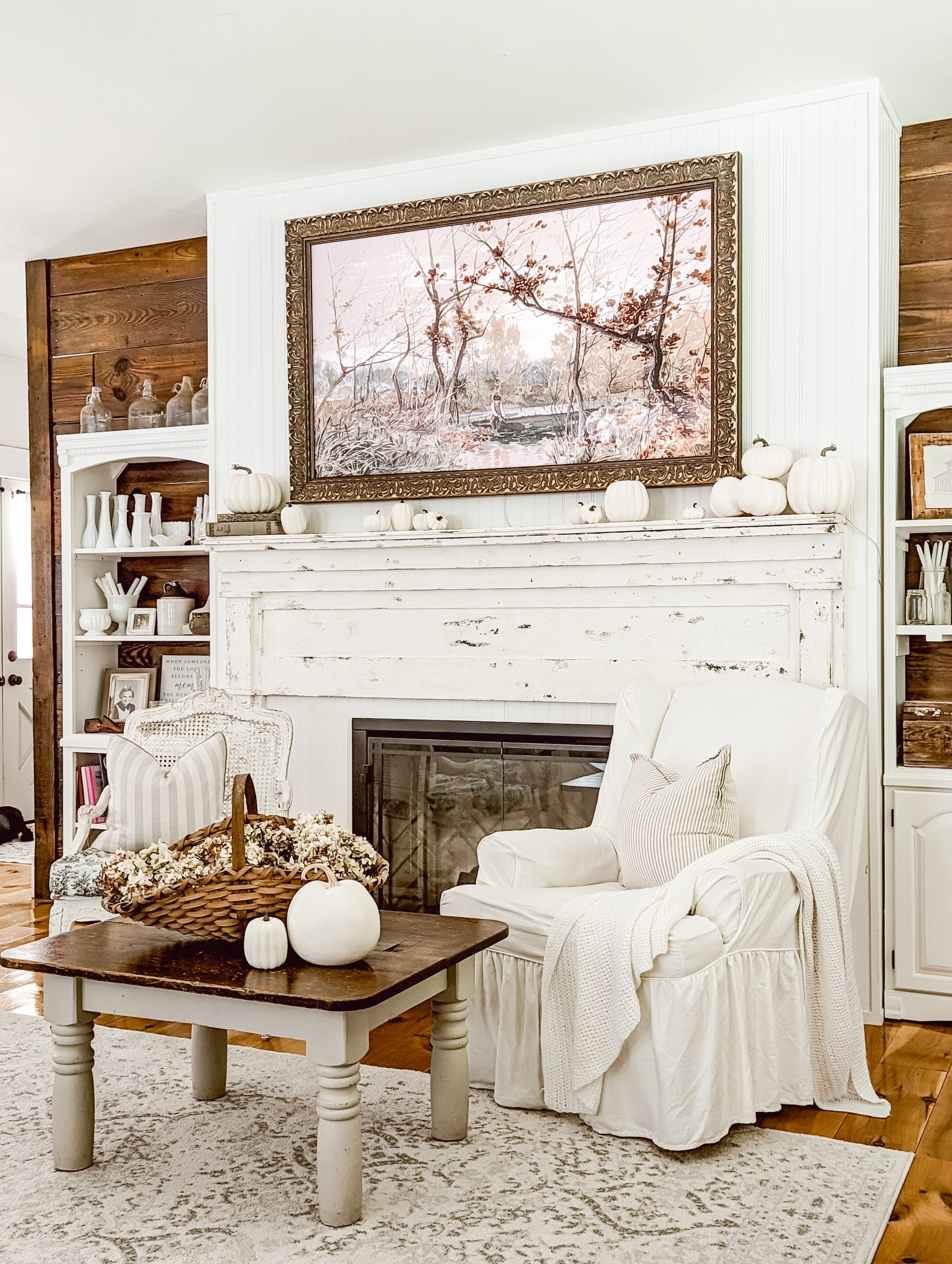 fall frame TV art for the Samsung Frame TV to fit a cottage farmhouse living room