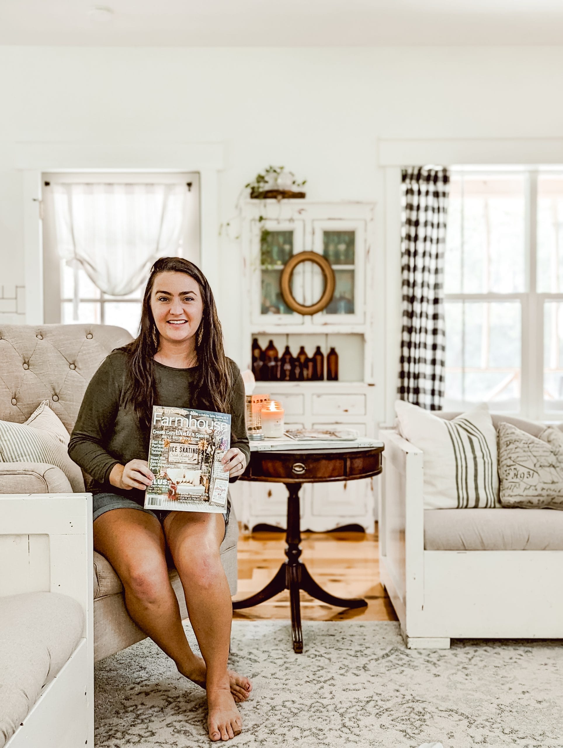 Brittany of White & Woodgrain featured in Country Sampler Farmhouse Style Magazine