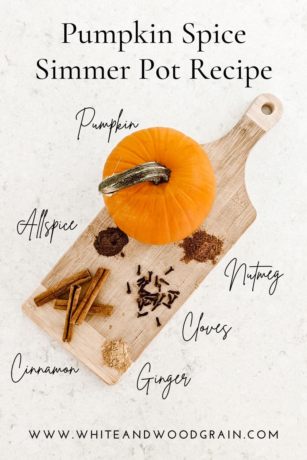 fall simmer pot recipe that will make your home smell like pumpkin spice by simmering fresh pumpkin, allspice, ginger, nutmeg, cinnamon, and cloves