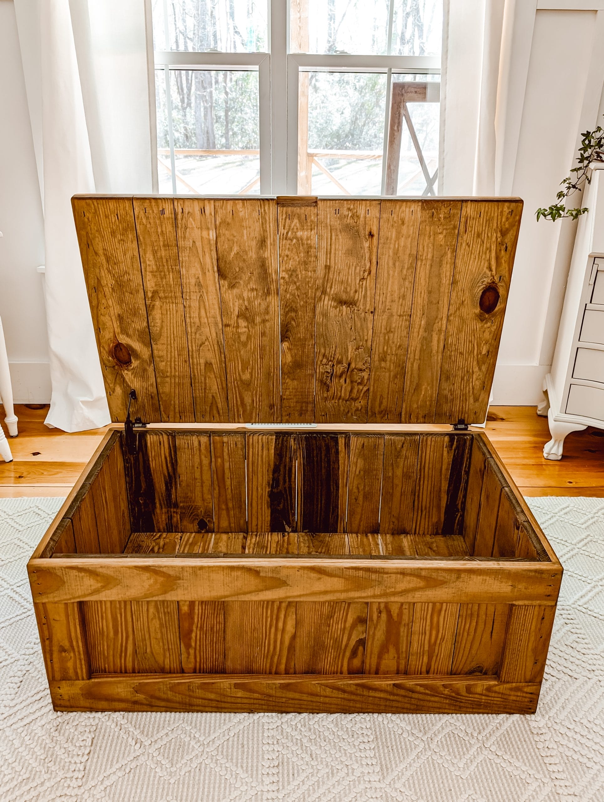 thrifted "this end up" toy chest before