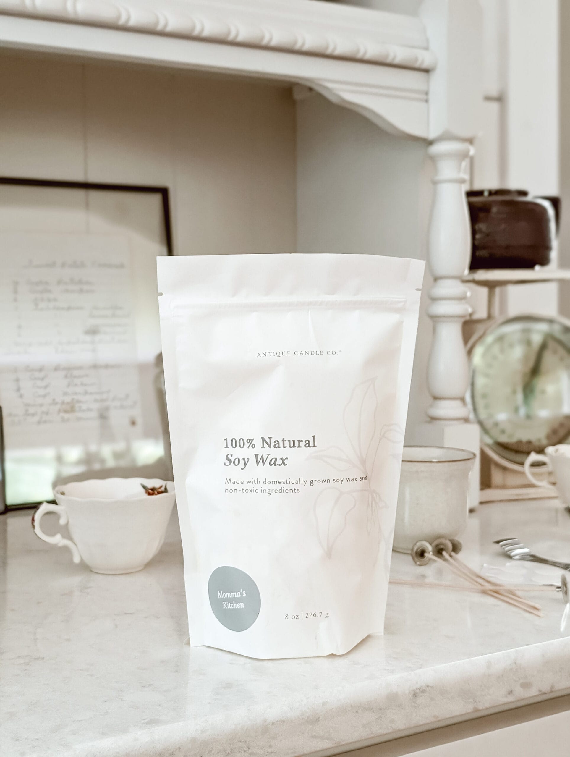 bag of scented wax melts from Antique Candle Co. in the scent "Momma's Kitchen"