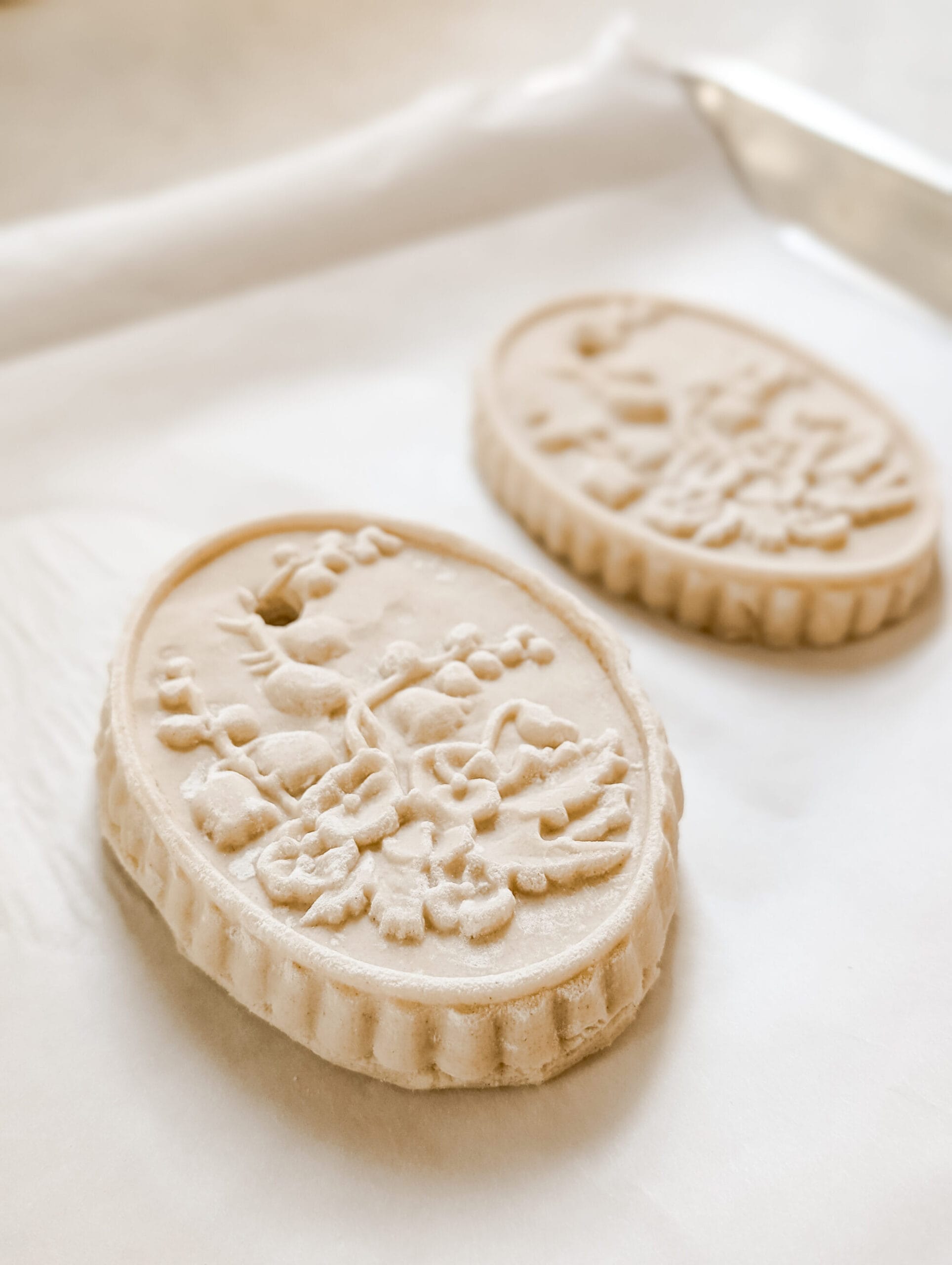 large fancy floral salt dough ornaments