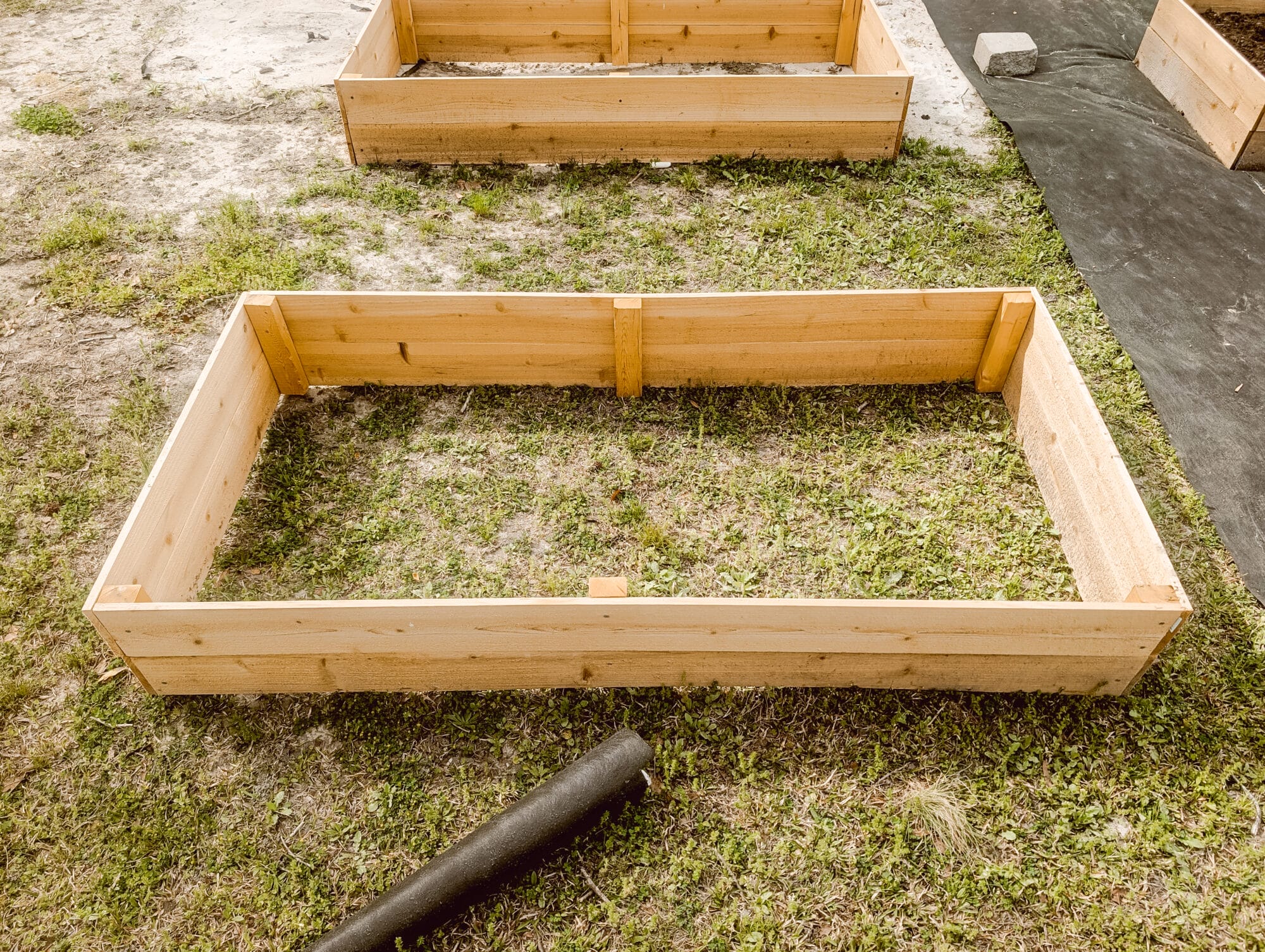 raised bed built out of cedar fence pickets