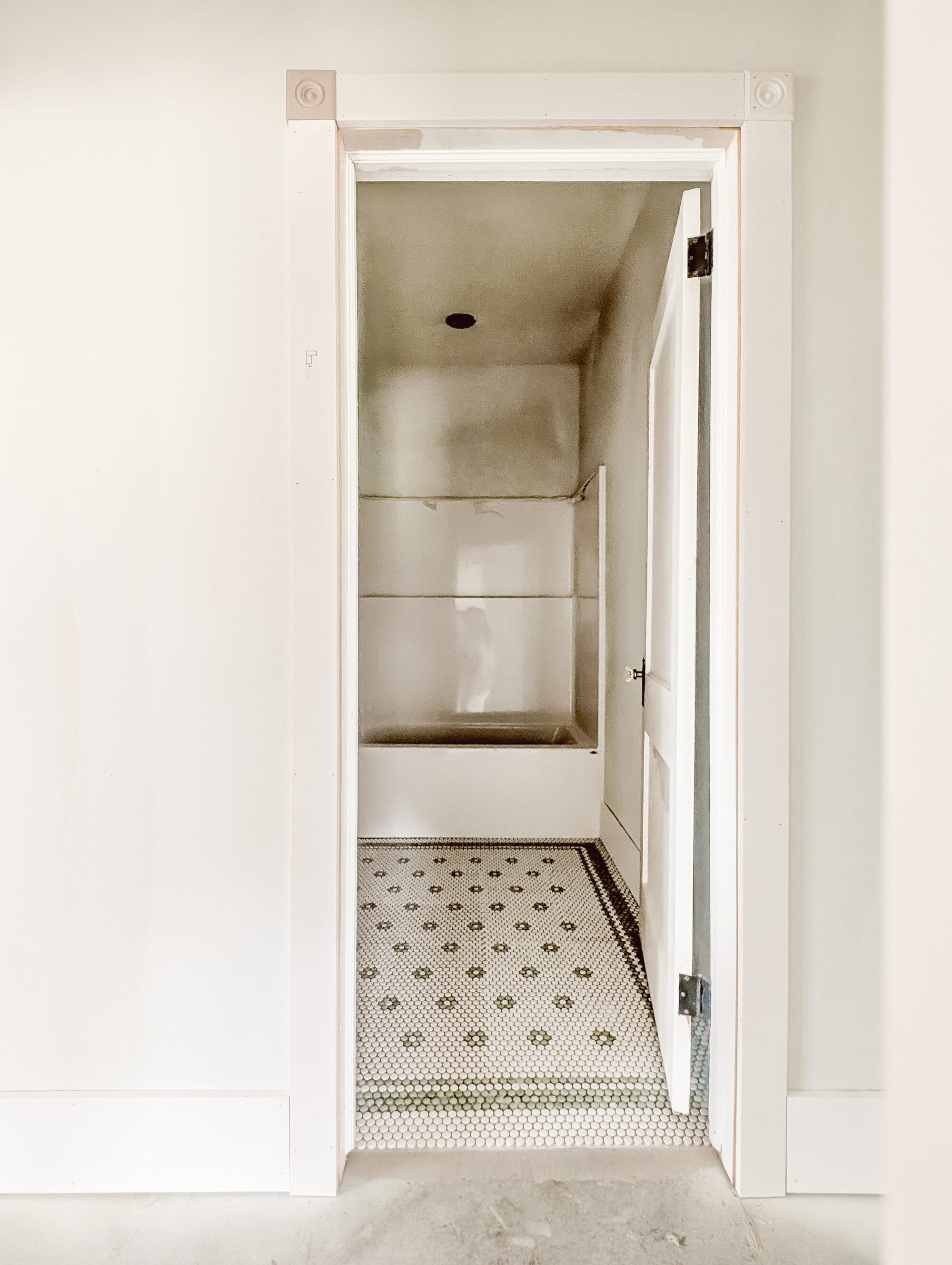 our vintage cottage guest bathroom under construction