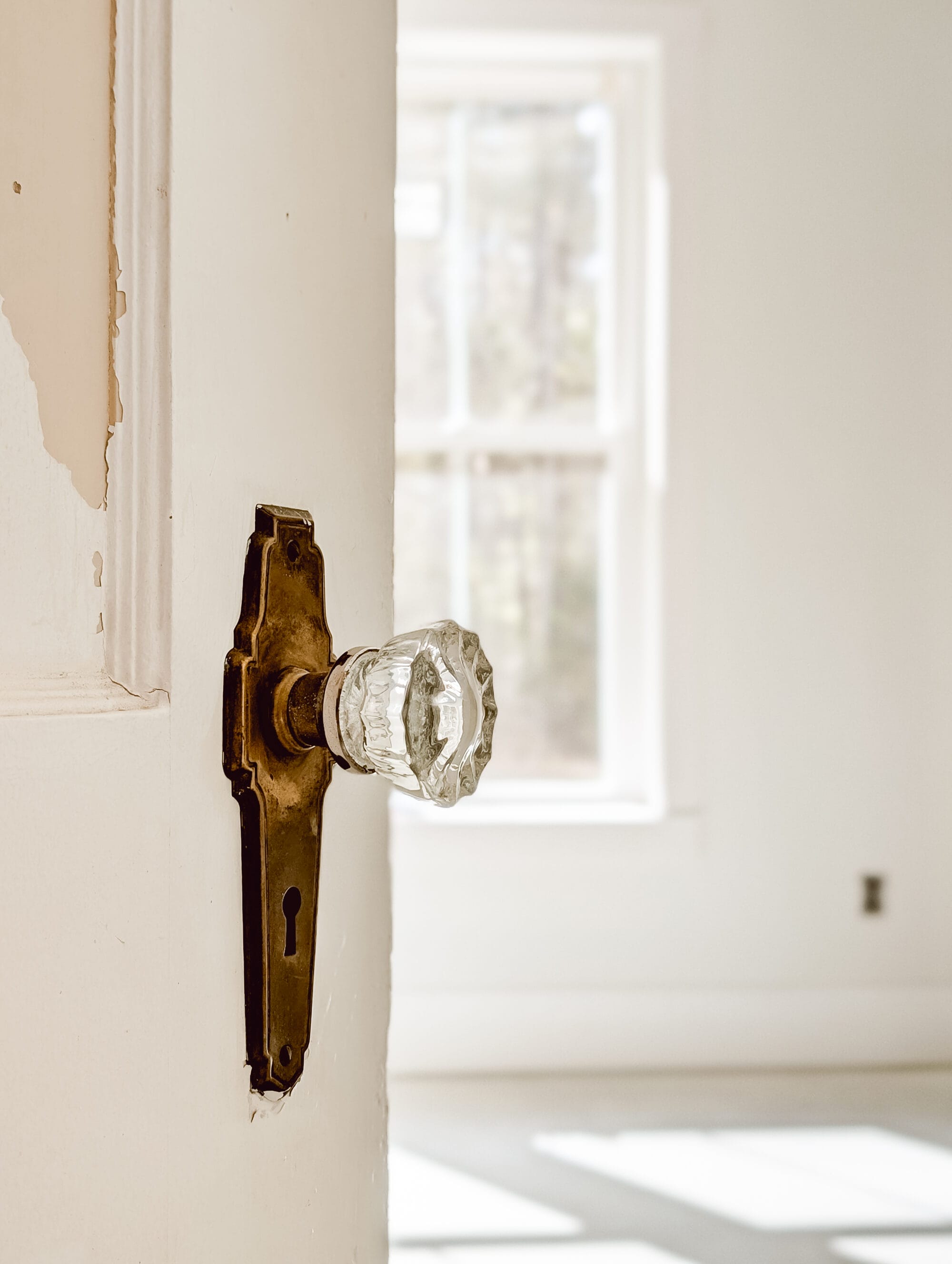 antique brass and crystal door knob