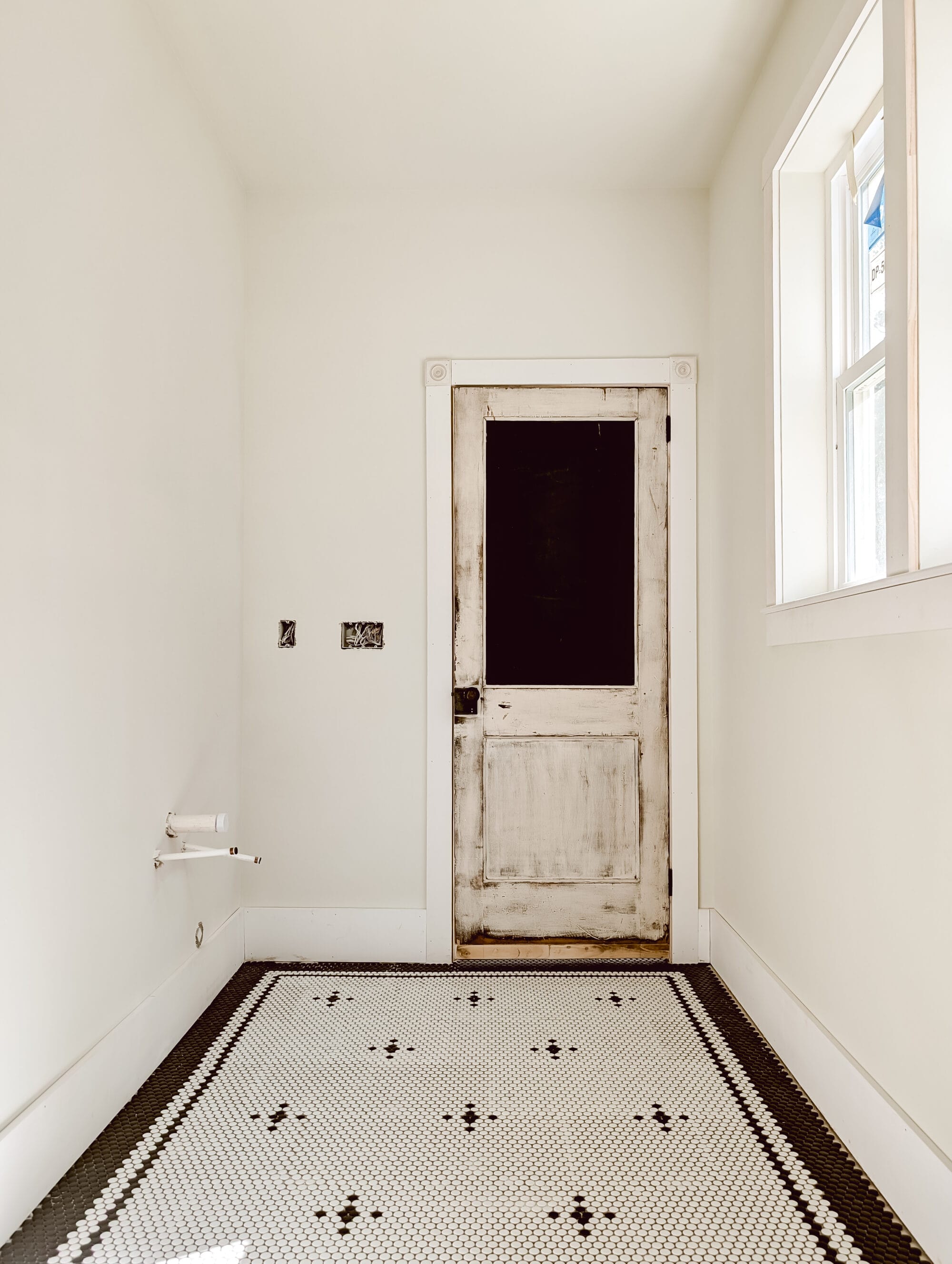 new old cottage bathroom under construction