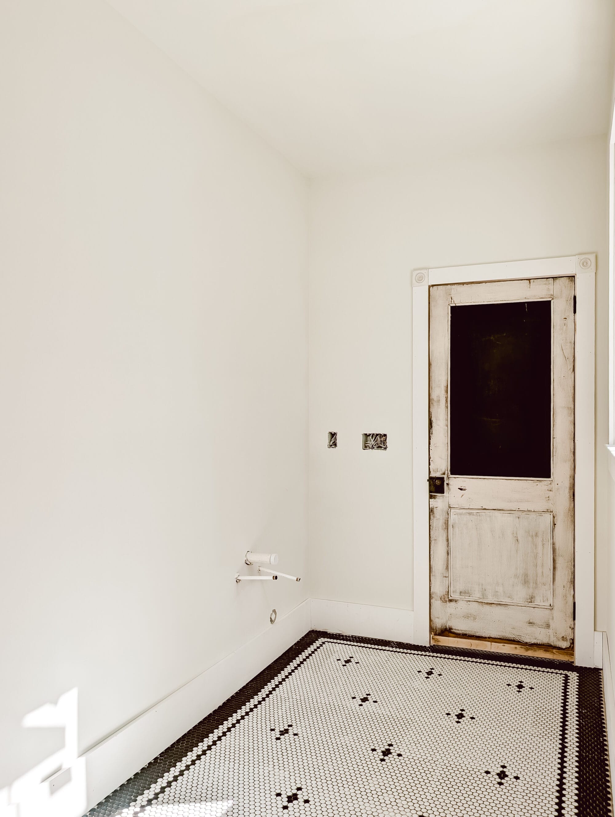 cottage primary bath under construction