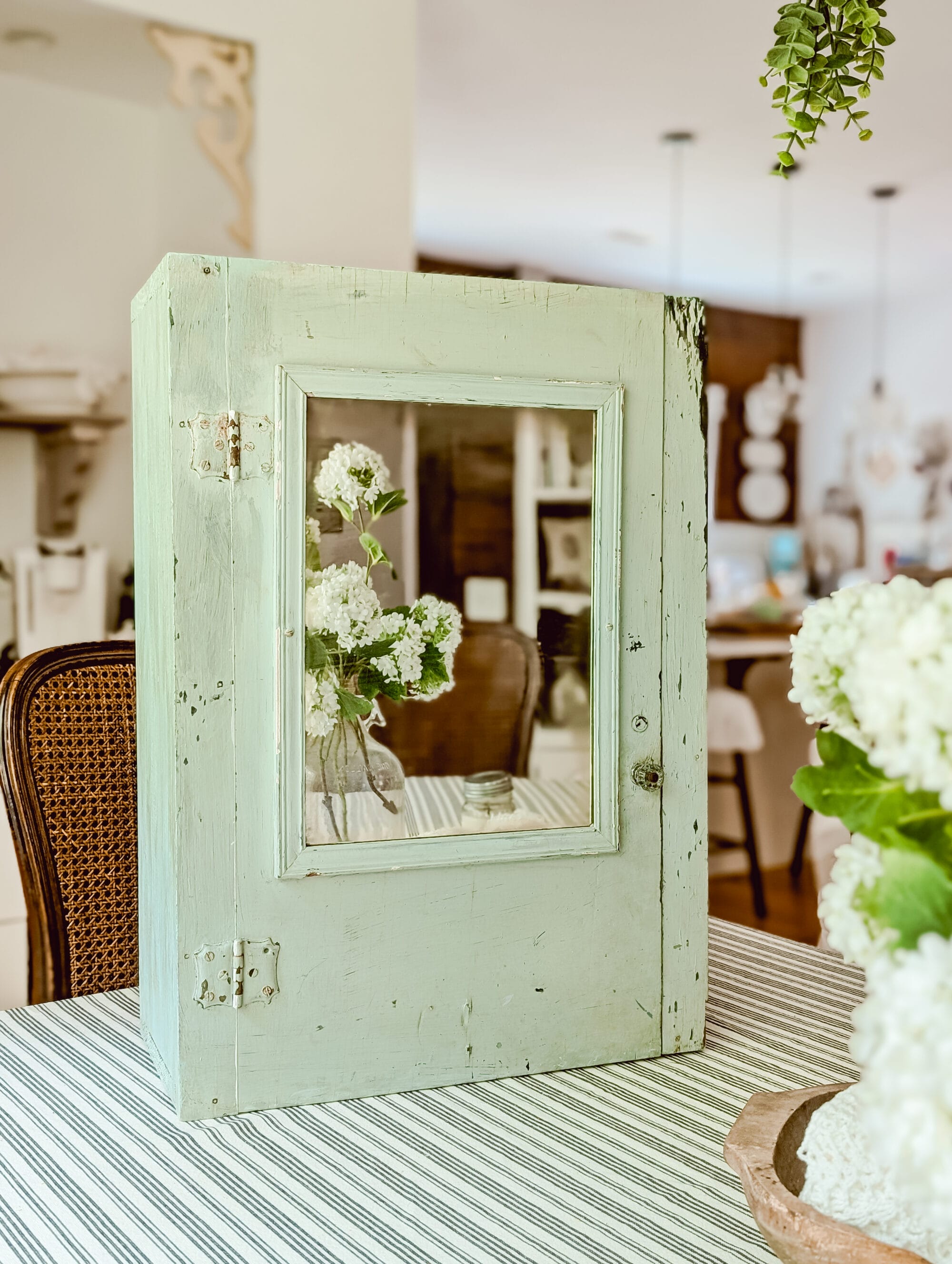 Updating an Old Wood Medicine Cabinet with Paint