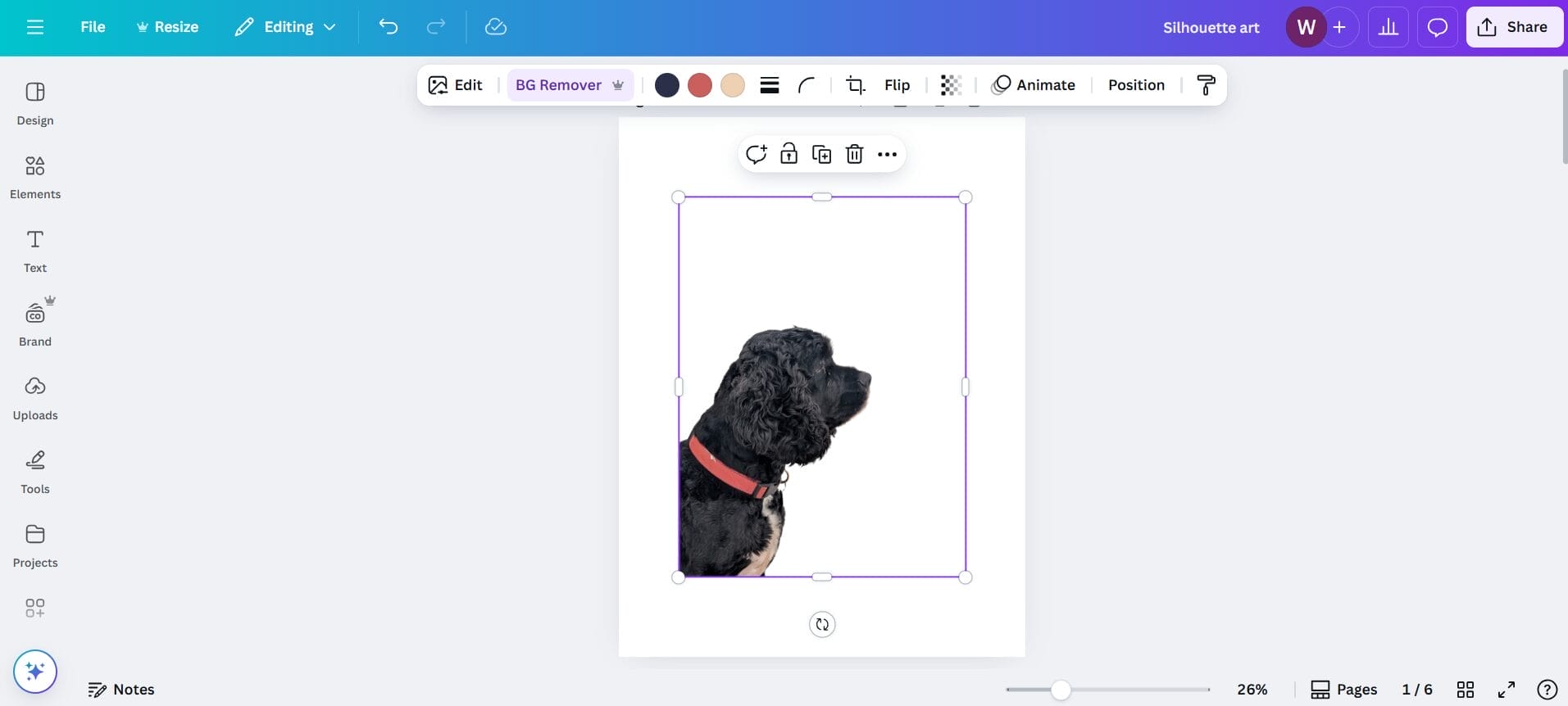 creating a DIY silhouette portrait from a photo in Canva