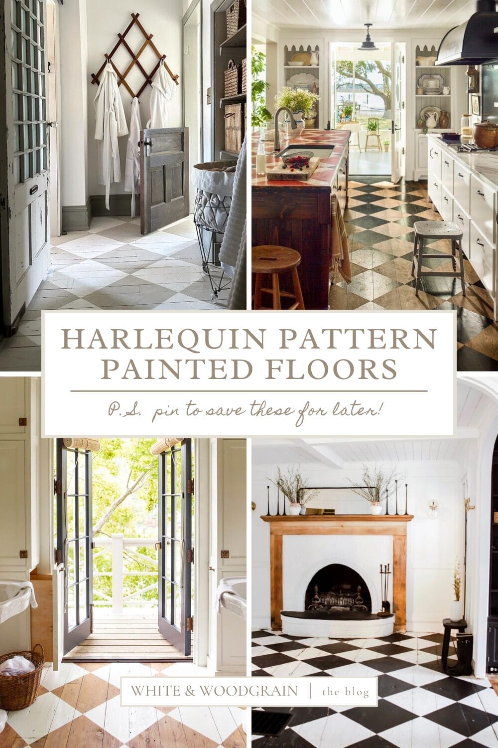 harlequin pattern painted floors
