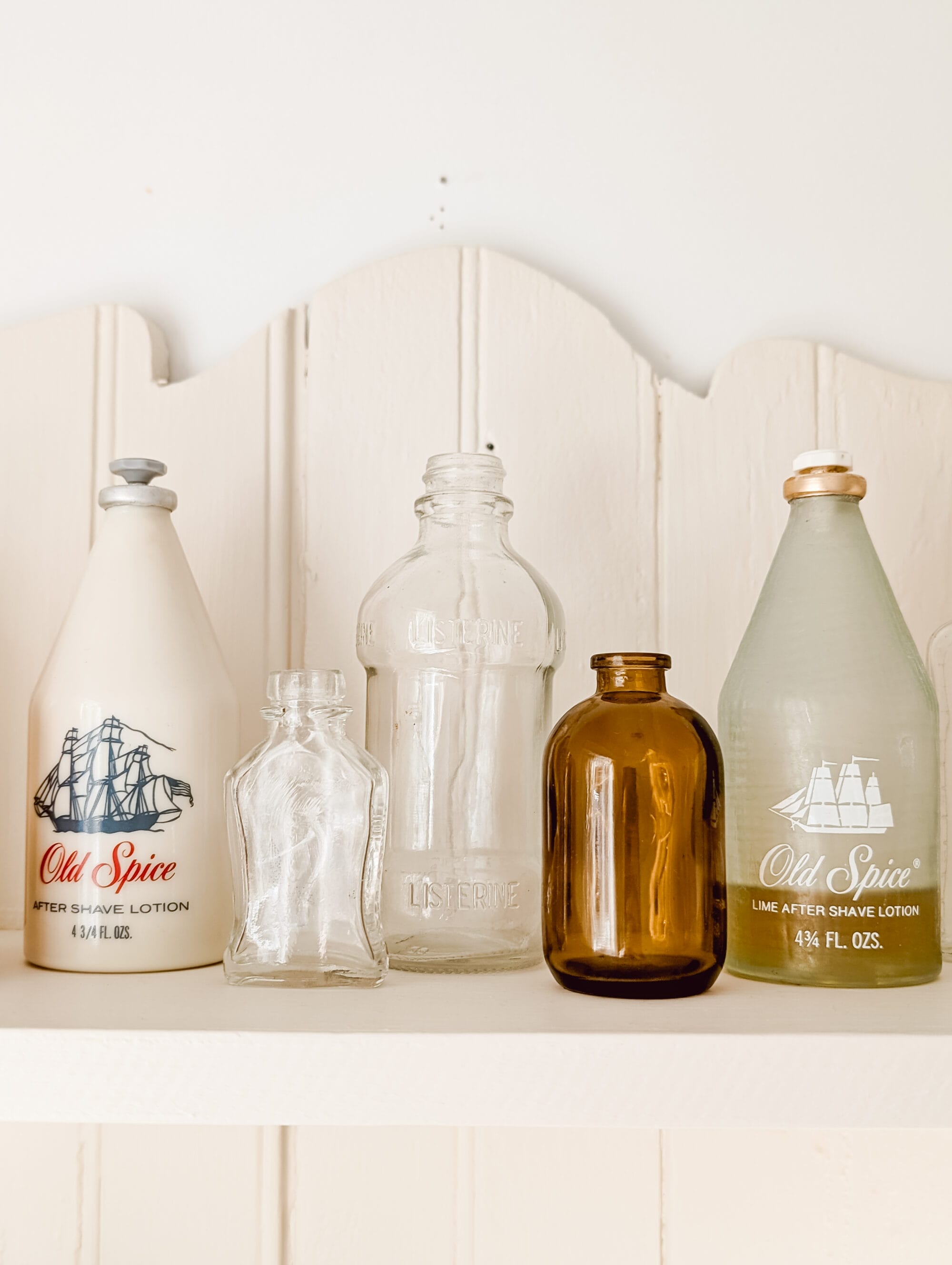 vintage old spice after shave bottles and small glass bottle collection